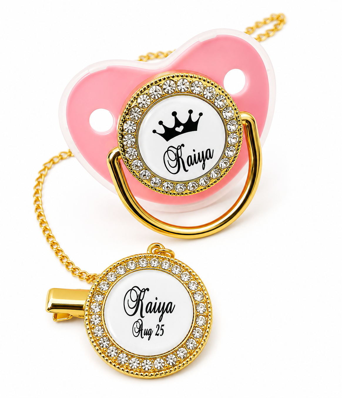 Personalized Baby Pacifier with Clip