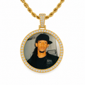 Diamond Large Circle Photo Pendant